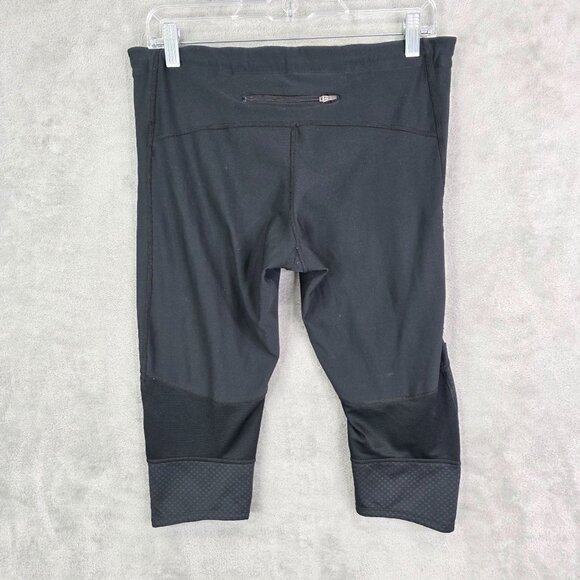 Womens Nike Dri Fit Black Cropped Leggings Polyester Spandex Activewear Size L - Picture 6 of 12